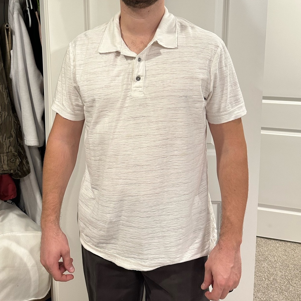 XL White Short Sleeve Polo